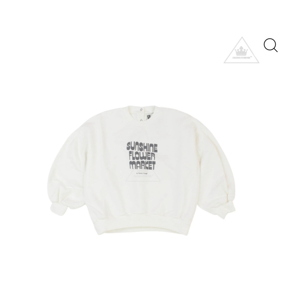 White Sunshine Flower Market Kids Sweatshirt by Tocoto Vintage